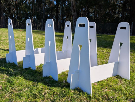 full set of PVC foam board flyball jump – lightweight, durable, white, full set 